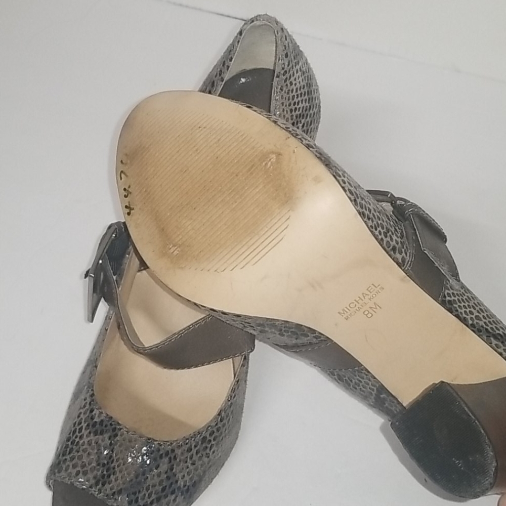 Michael Kors Snakeskin Open-Toe Block Heels - image 3